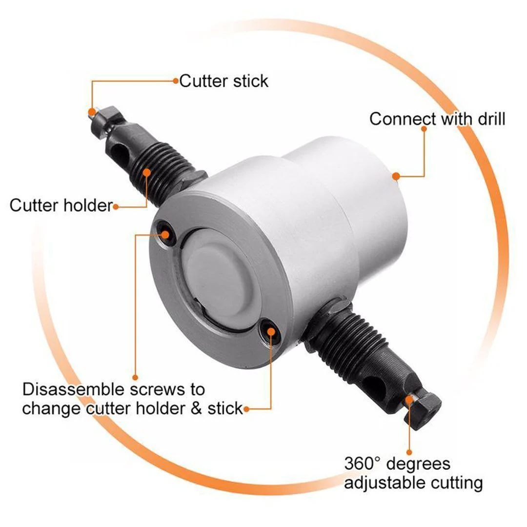 DOMOM Zipbite - Nibbler Cutter Drill Attachment Double Head Metal Sheet - Image 6