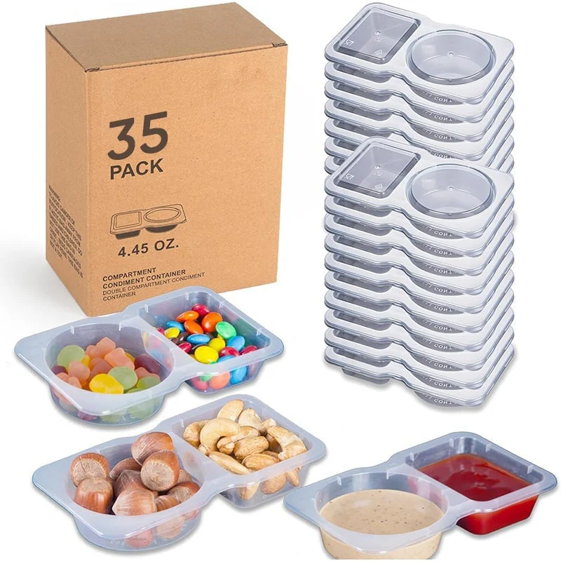 Double Compartment Snack Containers with Lids - Image 29