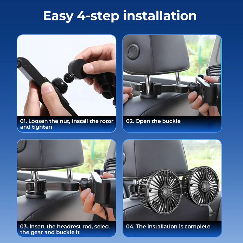 Dual Head Mini Usb Car Fan - Image 10