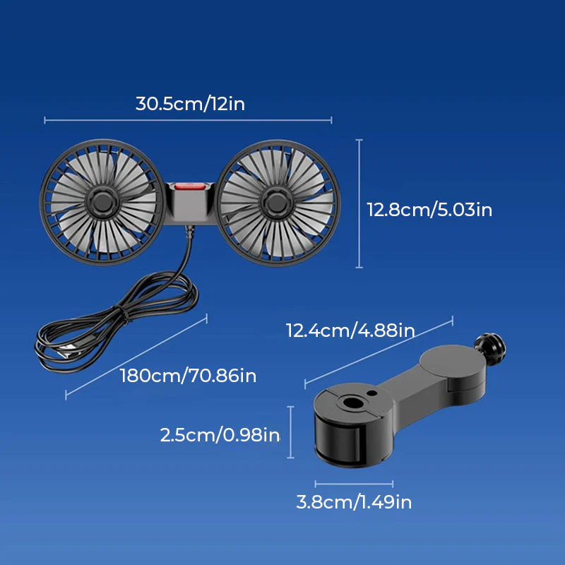 Dual Head Mini Usb Car Fan - Image 11
