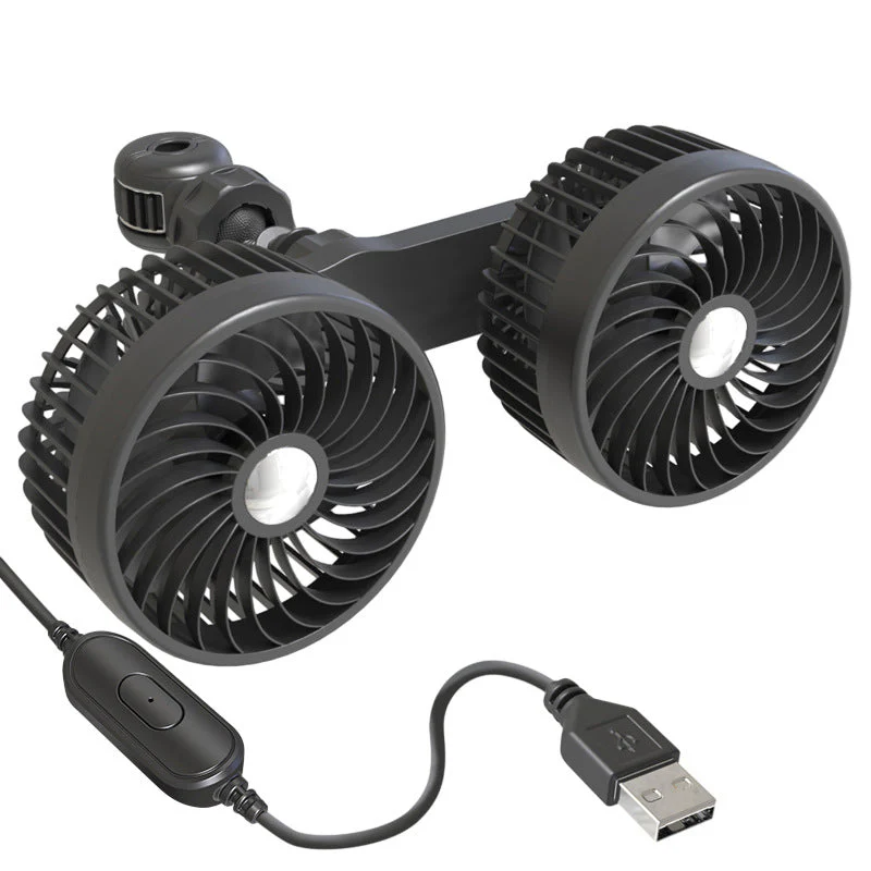 Dual Head Mini Usb Car Fan - Image 12