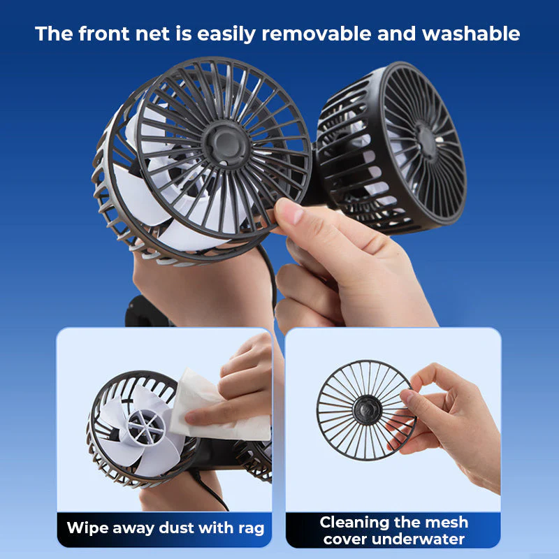 Dual Head Mini Usb Car Fan - Image 9