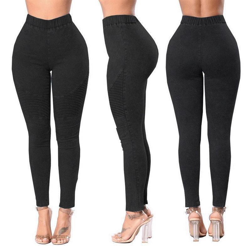 Elastic High Waist Slim Fit Jeans - Image 6