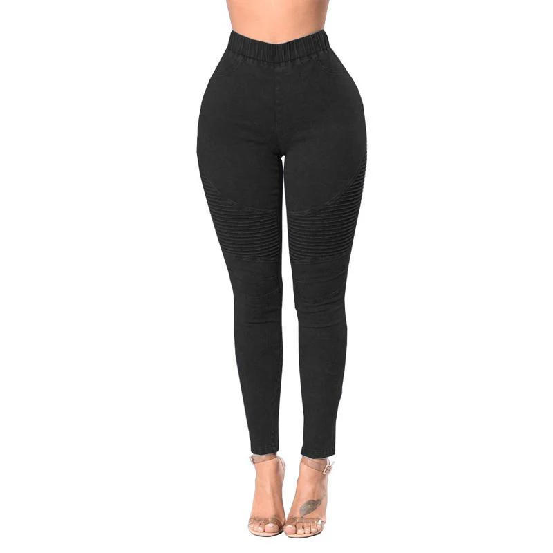 Elastic High Waist Slim Fit Jeans - Image 9