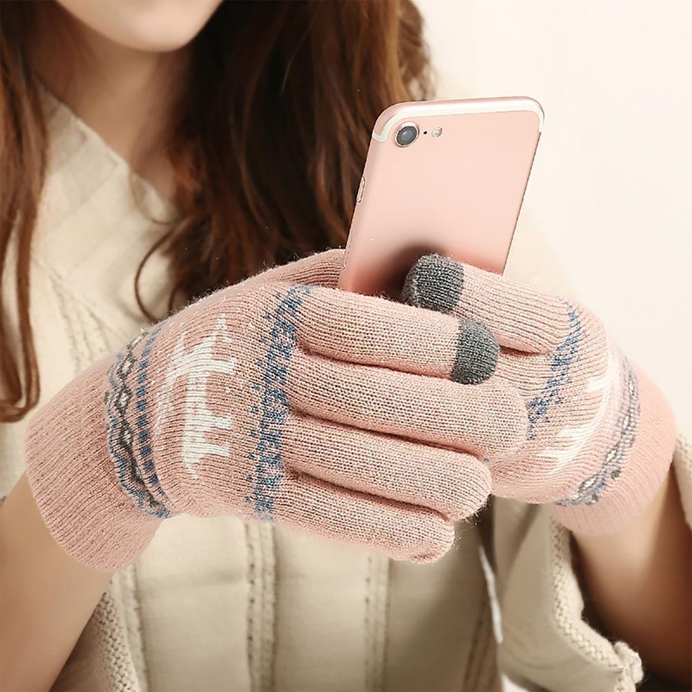Elk Snowflake Printed Knitted Touchscreen Glove - Image 10