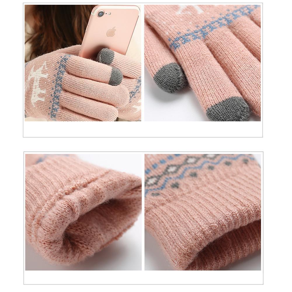 Elk Snowflake Printed Knitted Touchscreen Glove - Image 11