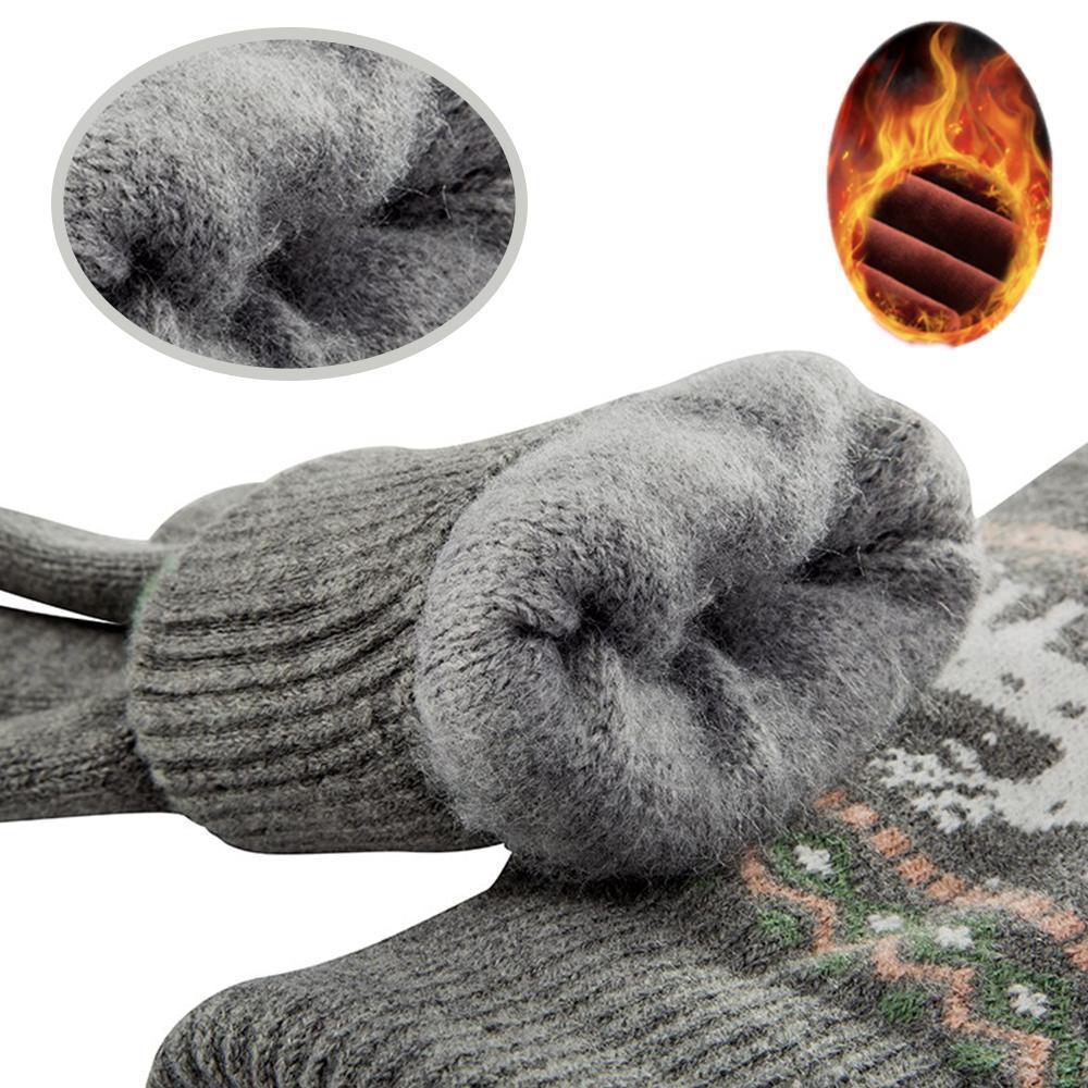 Elk Snowflake Printed Knitted Touchscreen Glove - Image 12