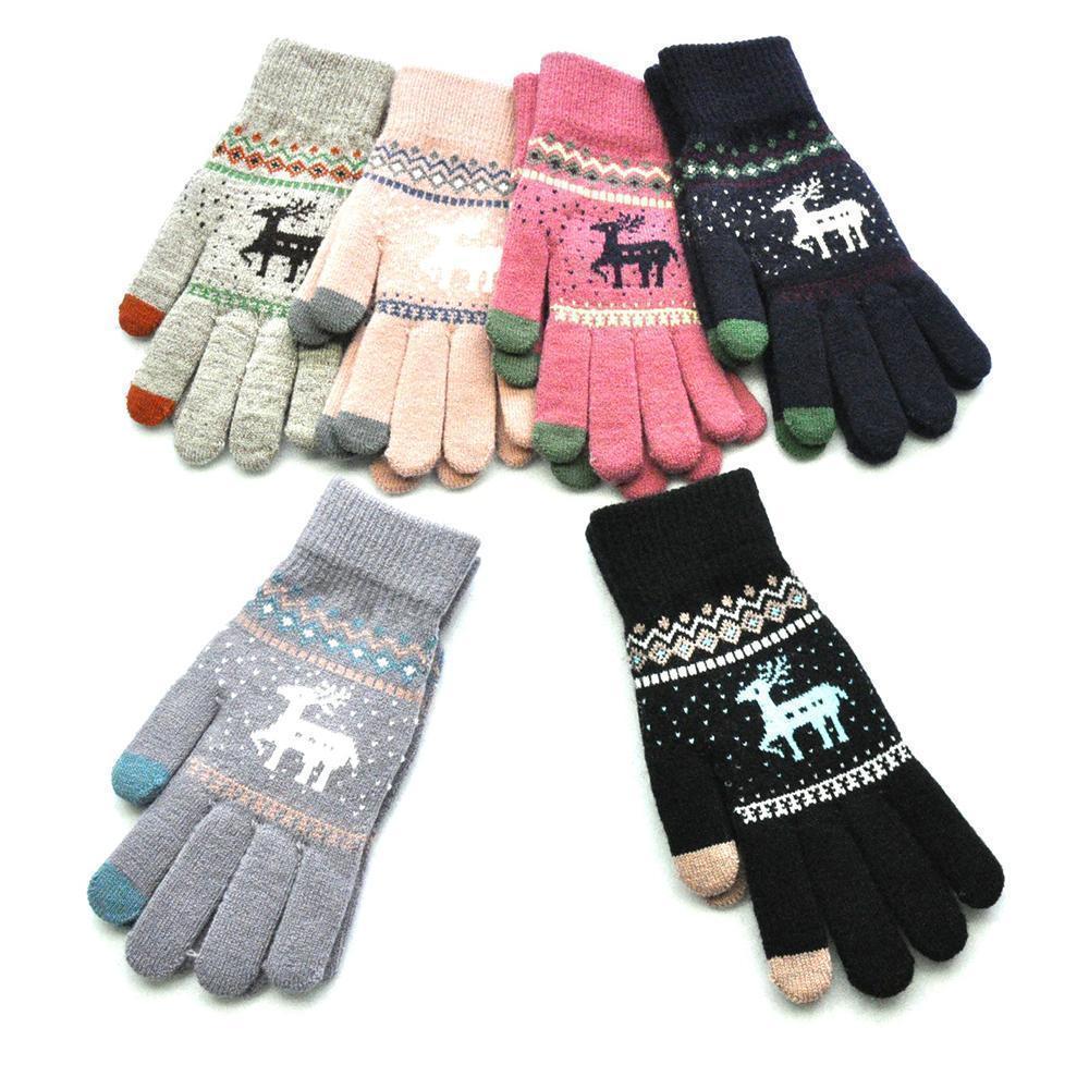 Elk Snowflake Printed Knitted Touchscreen Glove - Image 14