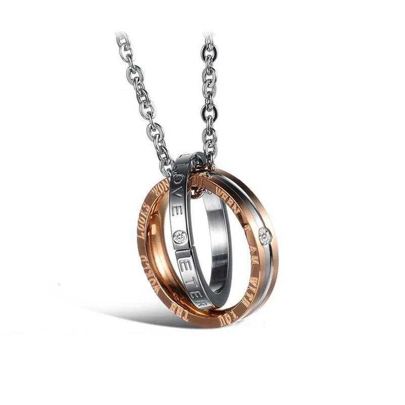 Eternal Love Titanium Steel Couple Necklace - Image 2