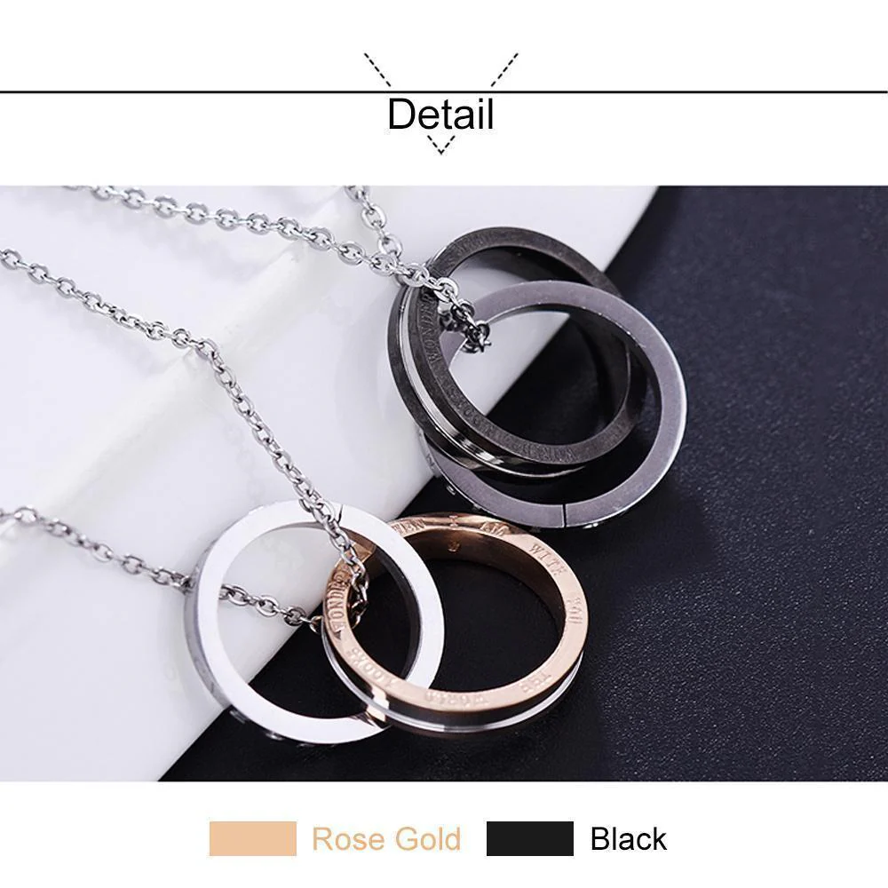 Eternal Love Titanium Steel Couple Necklace - Image 3