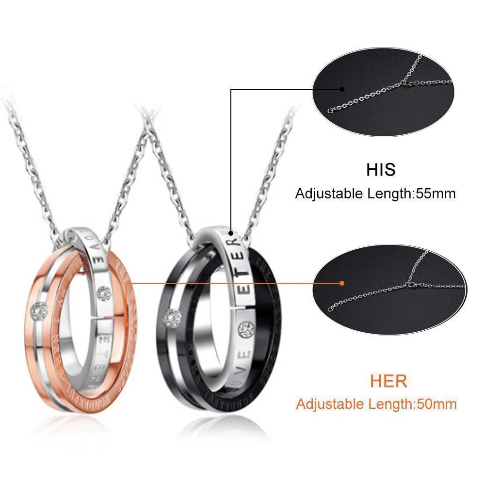 Eternal Love Titanium Steel Couple Necklace - Image 4