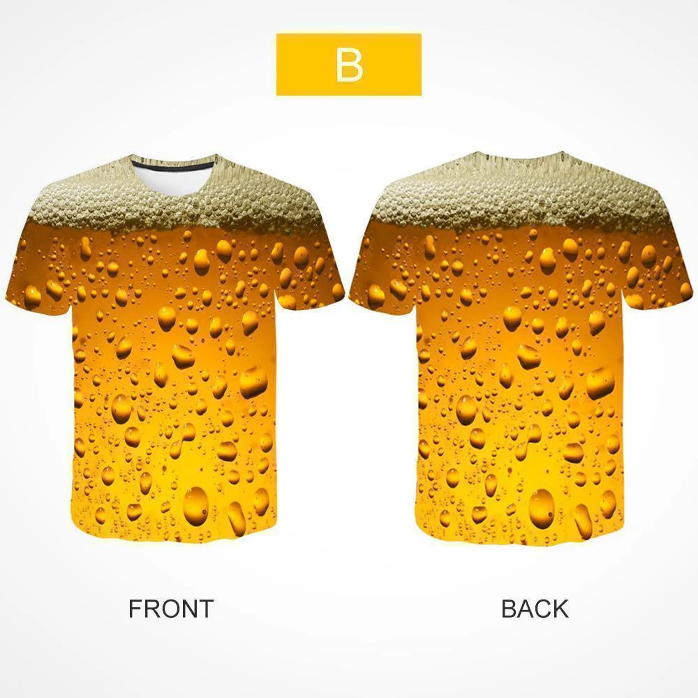 Fashion 3D Print Beer Bubble Short Sleeve T-Shirt - Image 3