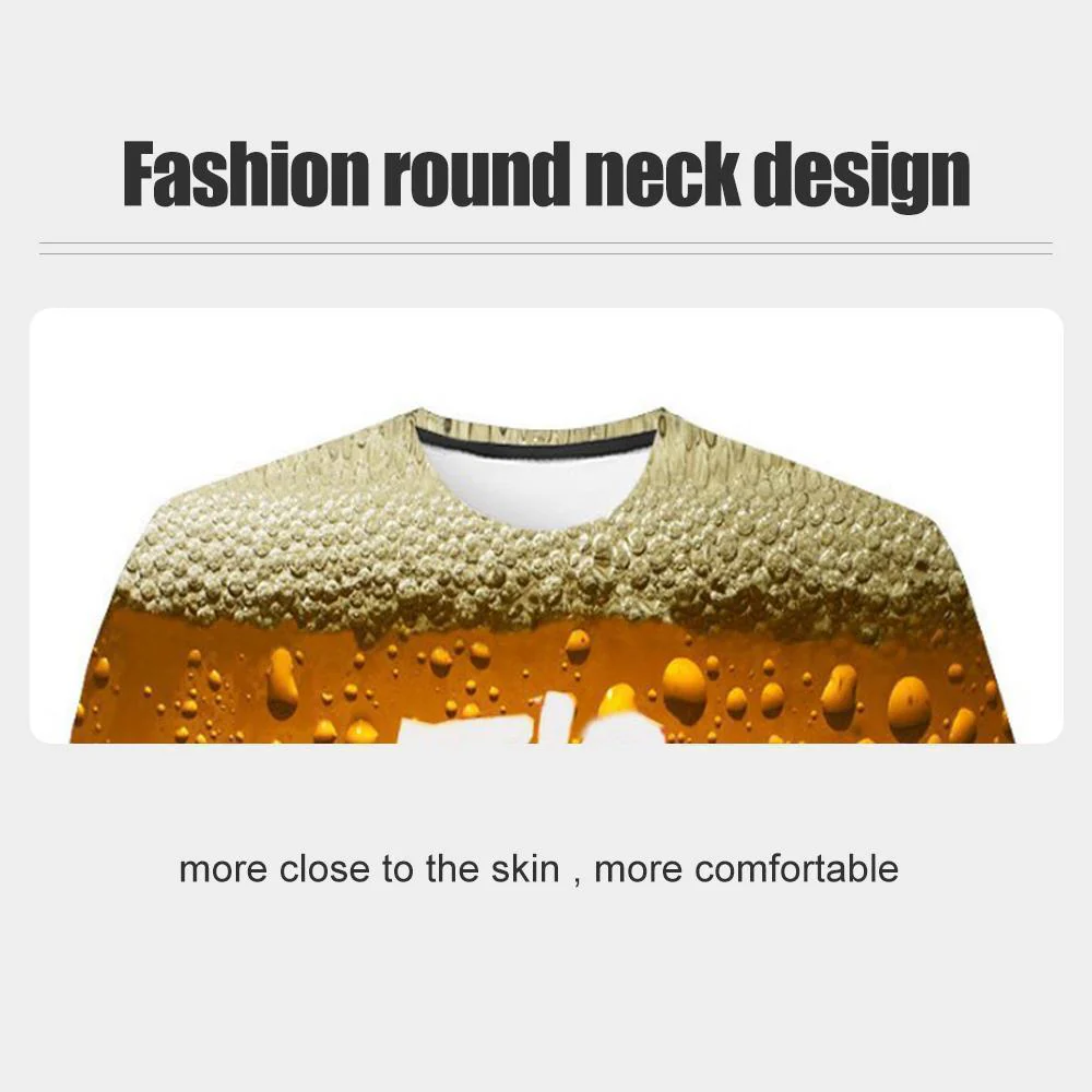 Fashion 3D Print Beer Bubble Short Sleeve T-Shirt - Image 5