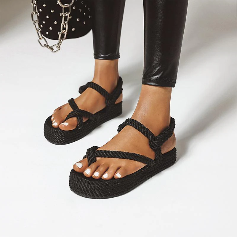 Fashion Knitted Platform Sandals - Image 7