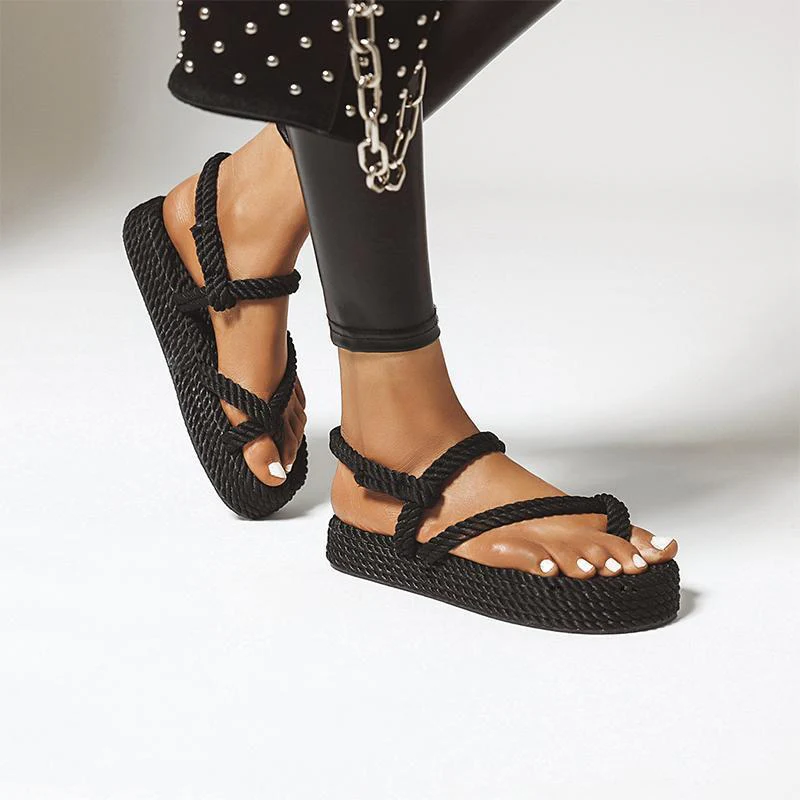 Fashion Knitted Platform Sandals - Image 9