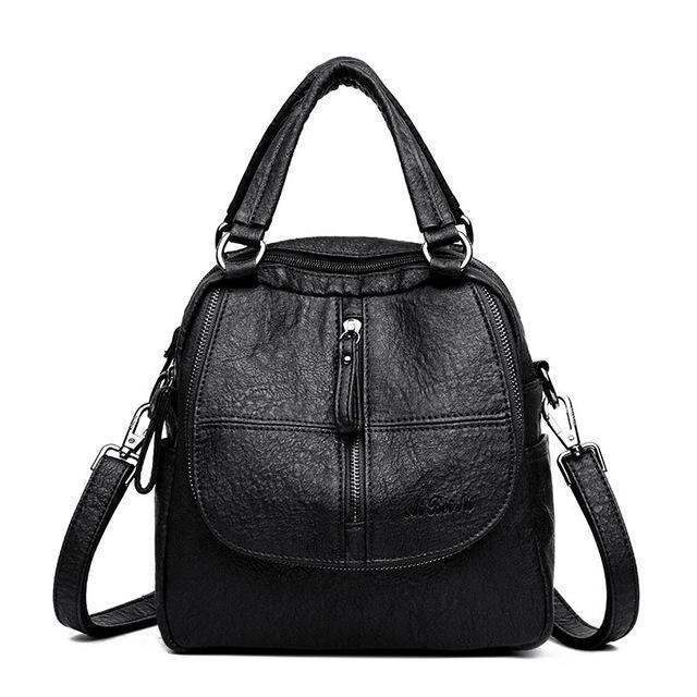 Fashion Leather Multipurpose Backpack Shoulder Handbag - Image 4