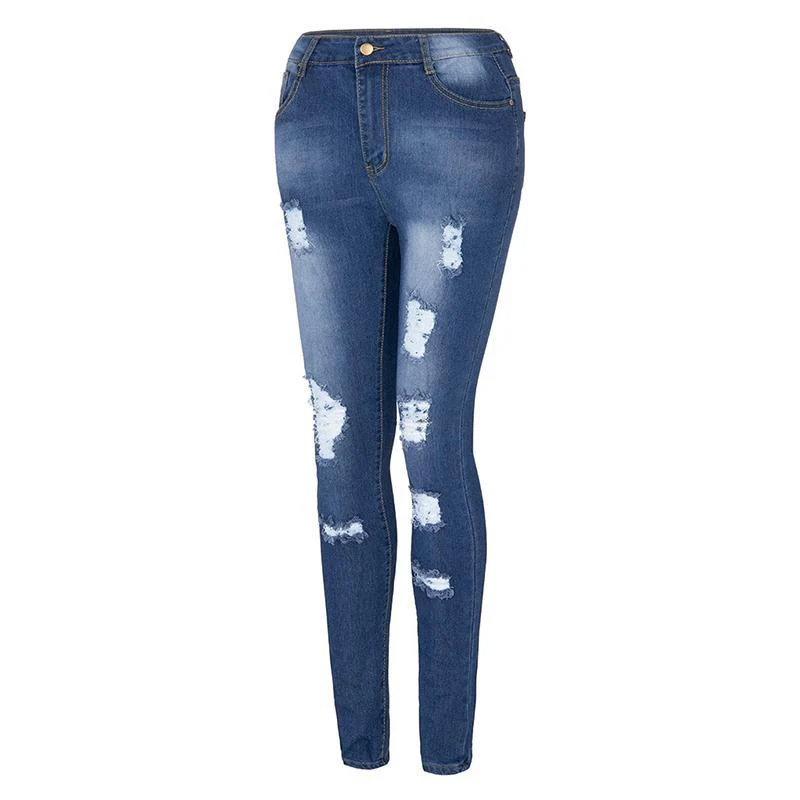 Fashionable denim tripped jeans - Image 8