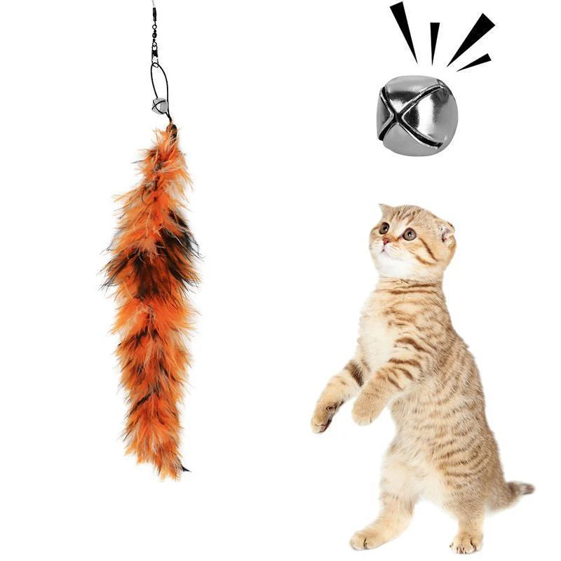 Feather Teaser Cat Toy Retractable Cat Feather Toy Wand - Image 4