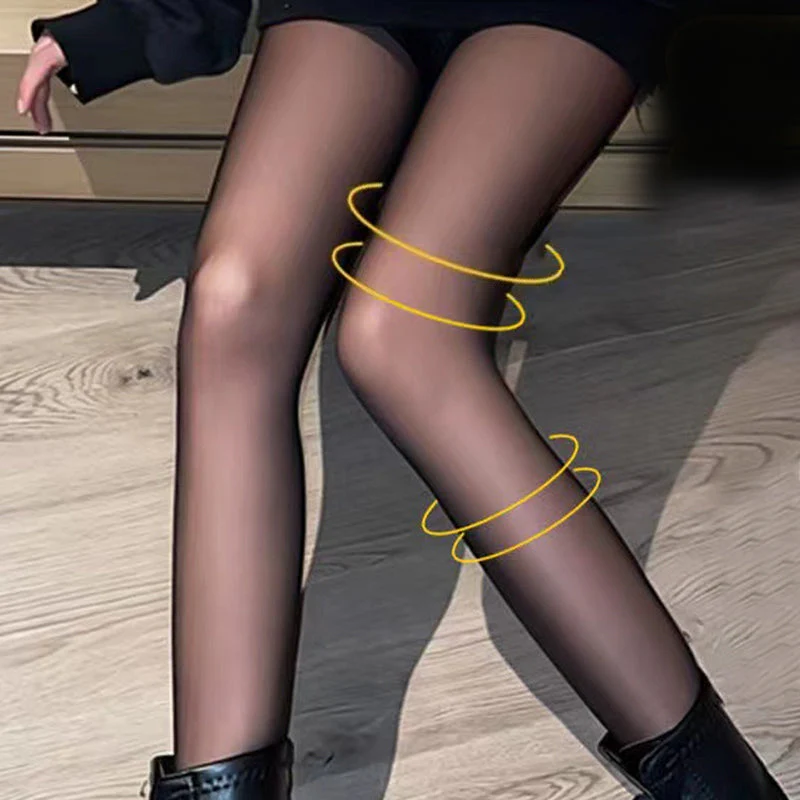 Flawless Legs Fake Translucent Warm Plush Lined Elastic Tights - Image 13