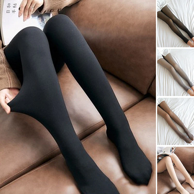 Flawless Legs Fake Translucent Warm Plush Lined Elastic Tights - Image 17