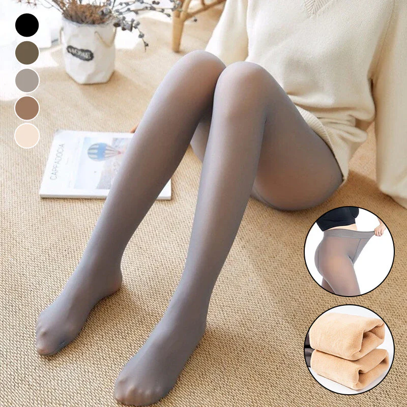 Flawless Legs Fake Translucent Warm Plush Lined Elastic Tights - Image 18