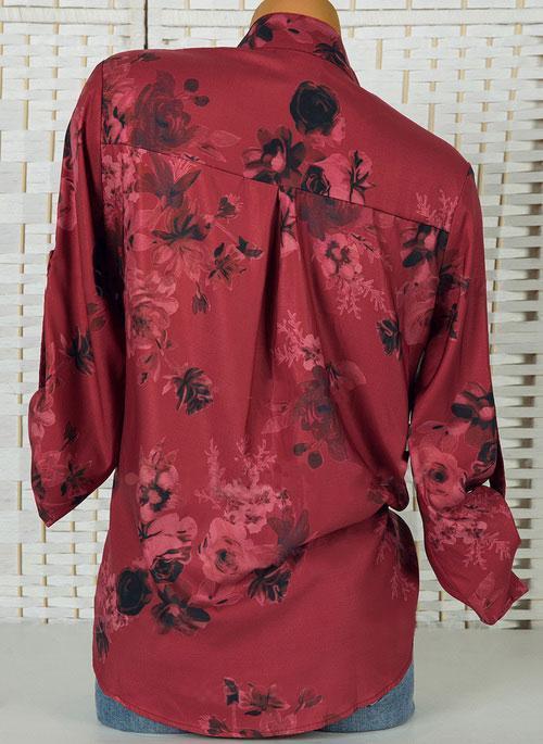 Floral Casual Stand Collar Long Sleeve Blouses TOPS.FL - Image 11