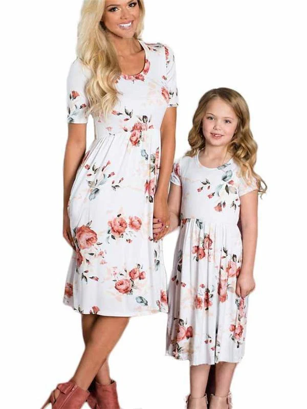 Floral Mommy And Me Matching Dresses - Image 2