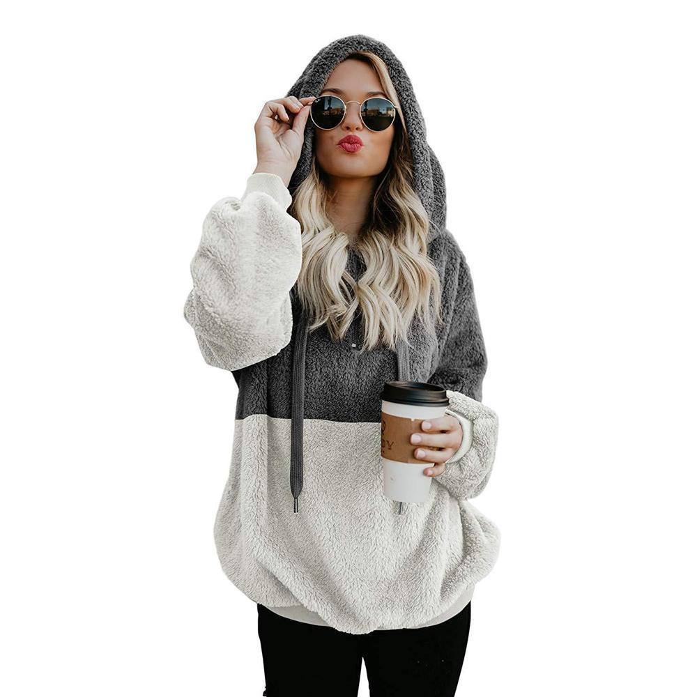 Fluffy hoodie with zipper - Image 3