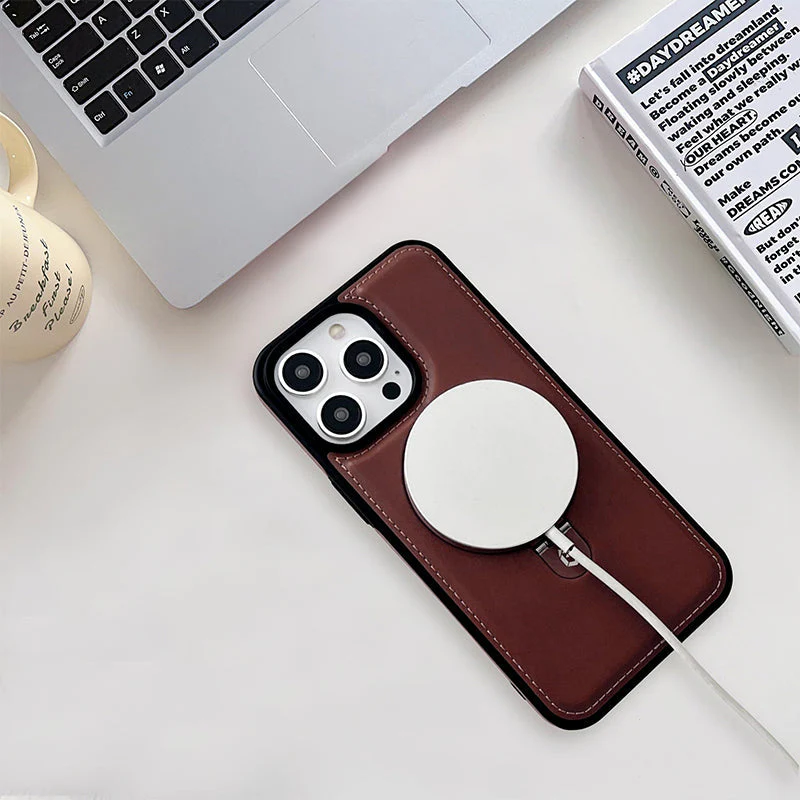 Full-Coverage Shockproof Leather Magnetic Stand iPhone Case - Image 11
