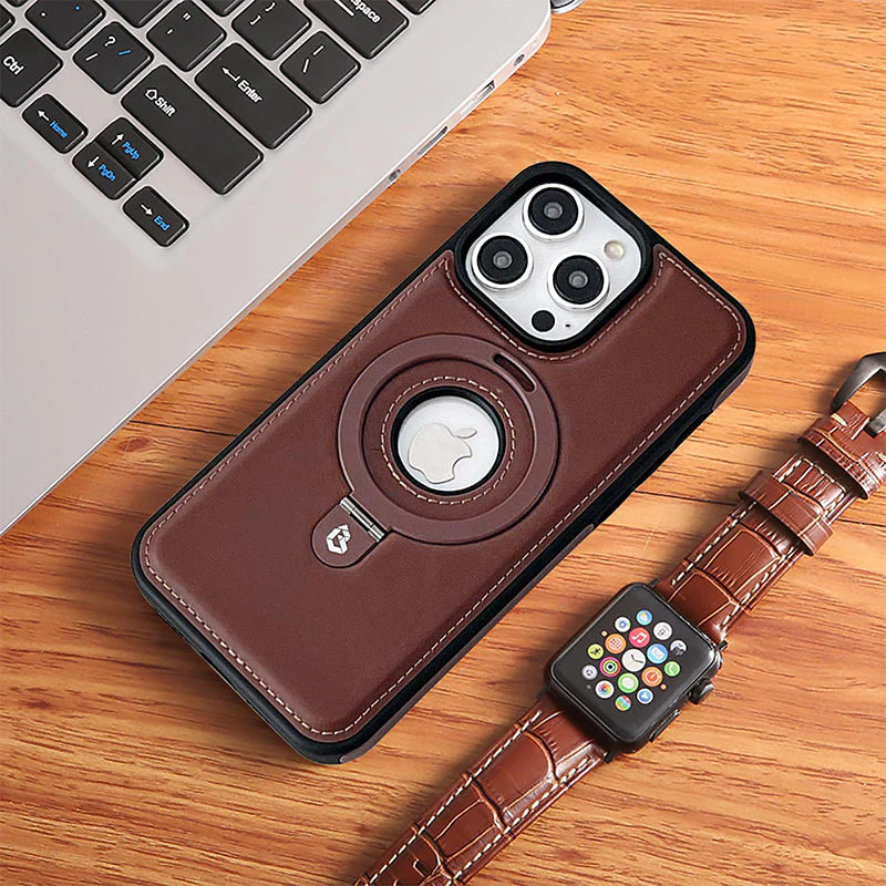 Full-Coverage Shockproof Leather Magnetic Stand iPhone Case - Image 13