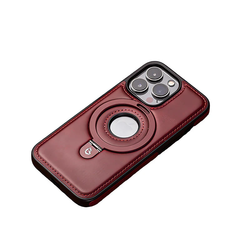 Full-Coverage Shockproof Leather Magnetic Stand iPhone Case - Image 16