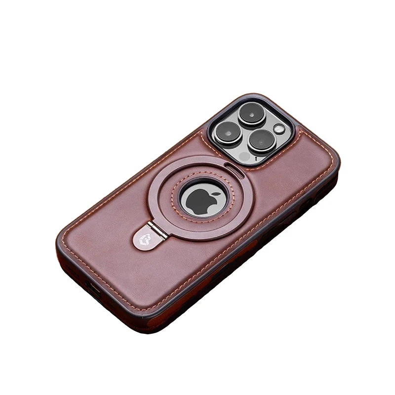 Full-Coverage Shockproof Leather Magnetic Stand iPhone Case - Image 18