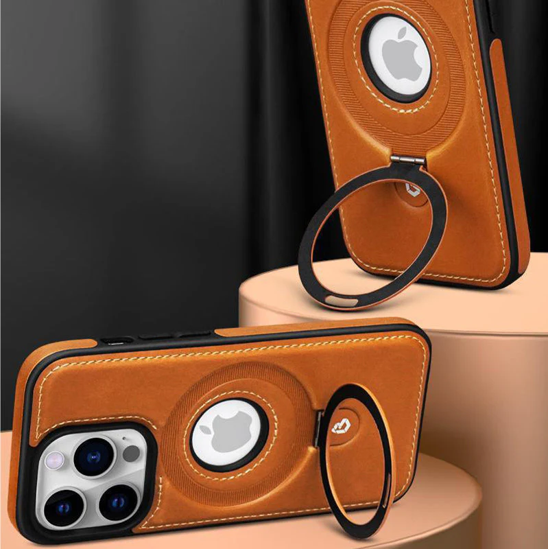 Full-Coverage Shockproof Leather Magnetic Stand iPhone Case - Image 4