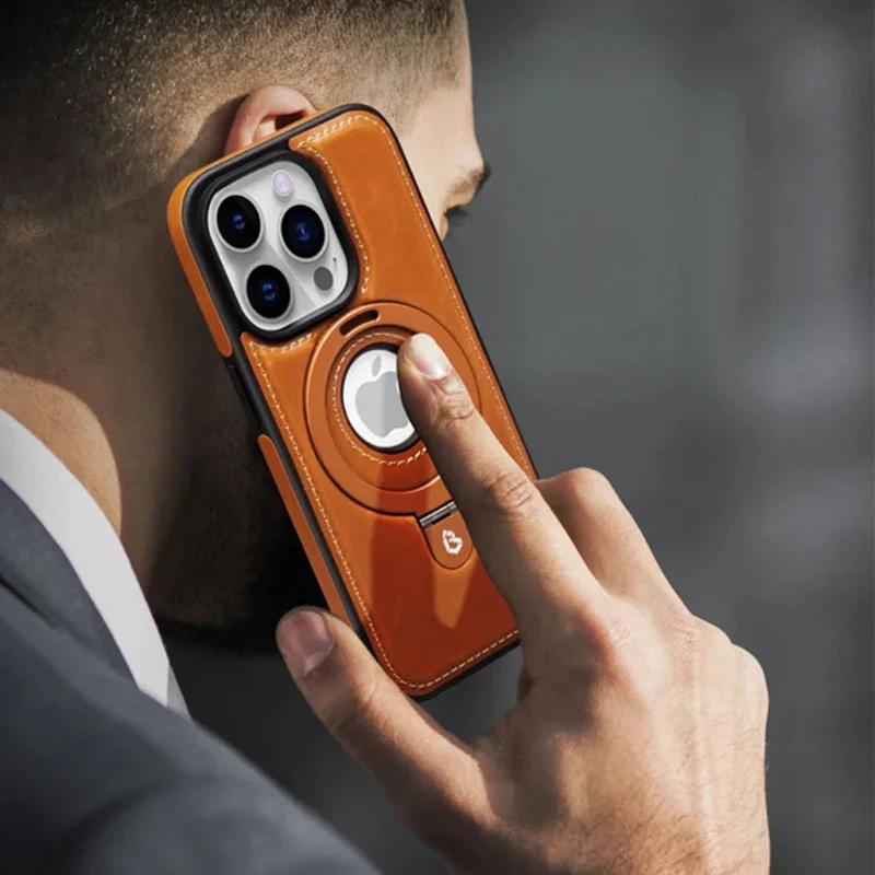 Full-Coverage Shockproof Leather Magnetic Stand iPhone Case - Image 8