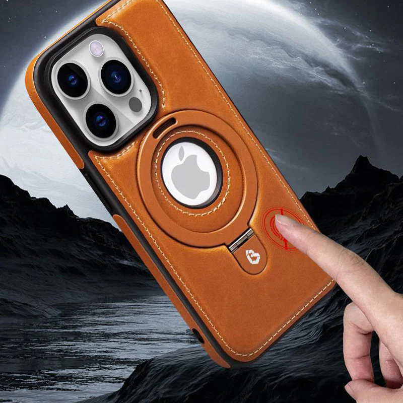 Full-Coverage Shockproof Leather Magnetic Stand iPhone Case - Image 9