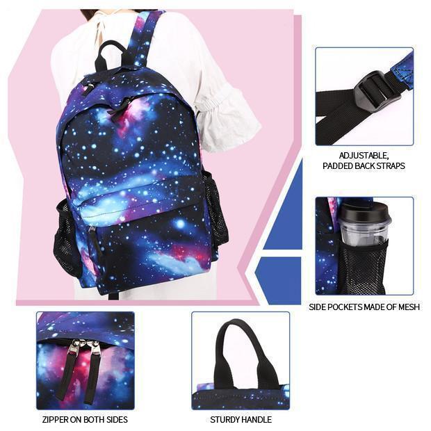 Galaxy Backpack Unisex School Backpack Cute Bag - Image 7