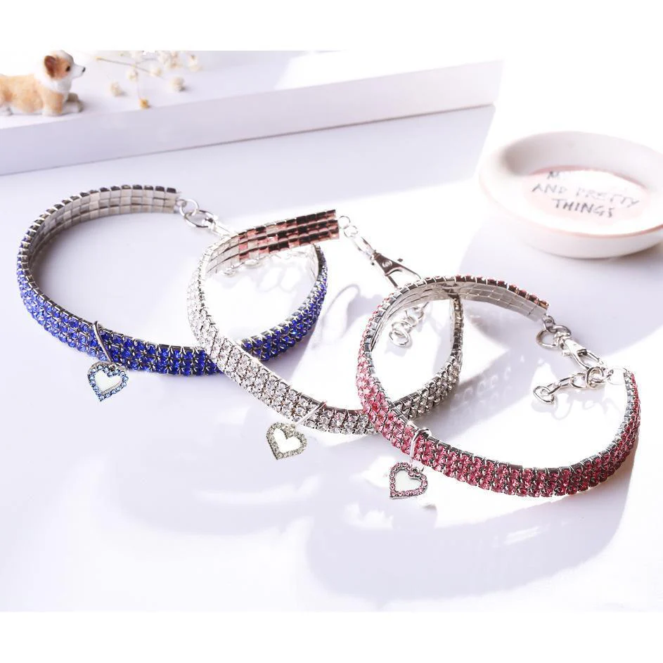 Gold dog Chain - Crystal Heart Pets Collar - Image 11