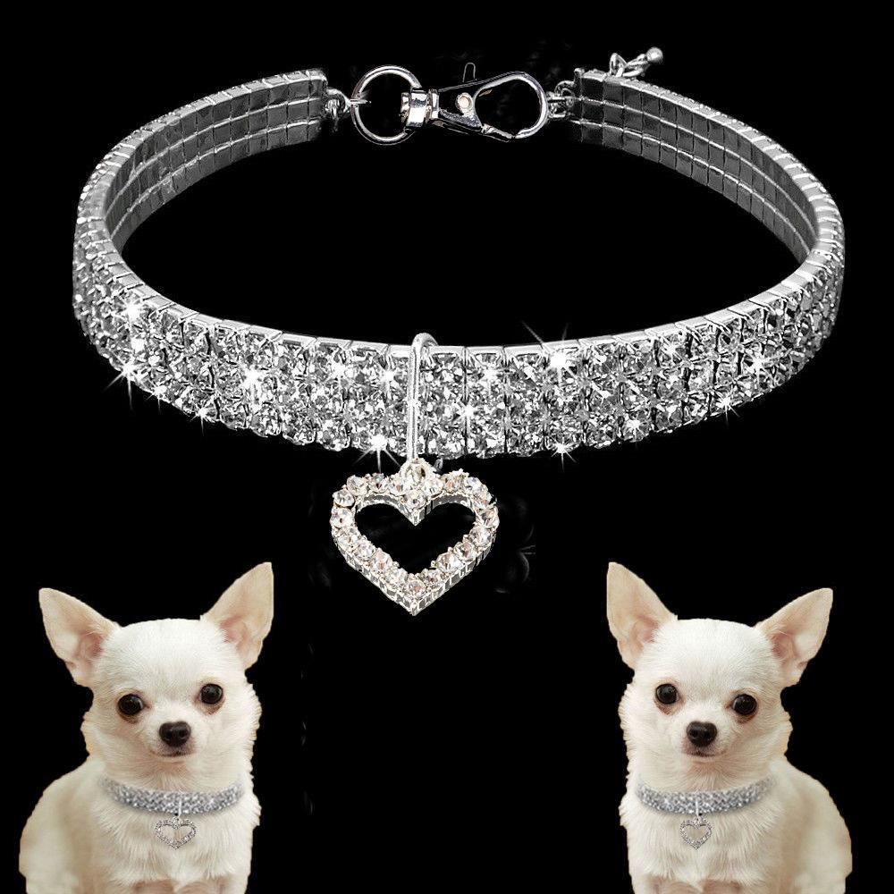 Gold dog Chain - Crystal Heart Pets Collar - Image 4