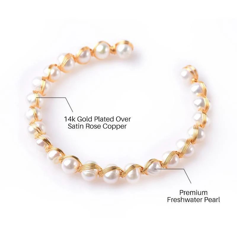 Gold Plated Pearl Bracelet - Image 3