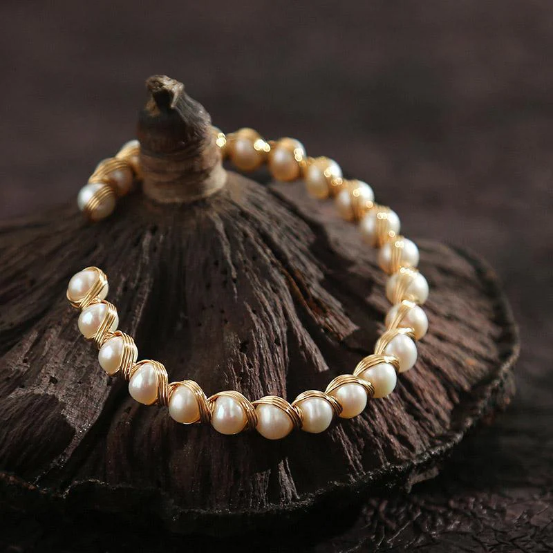 Gold Plated Pearl Bracelet - Image 4