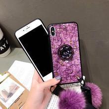 Hair Ball Airbag Bracket Holder Diamond iPhone Case - Image 2