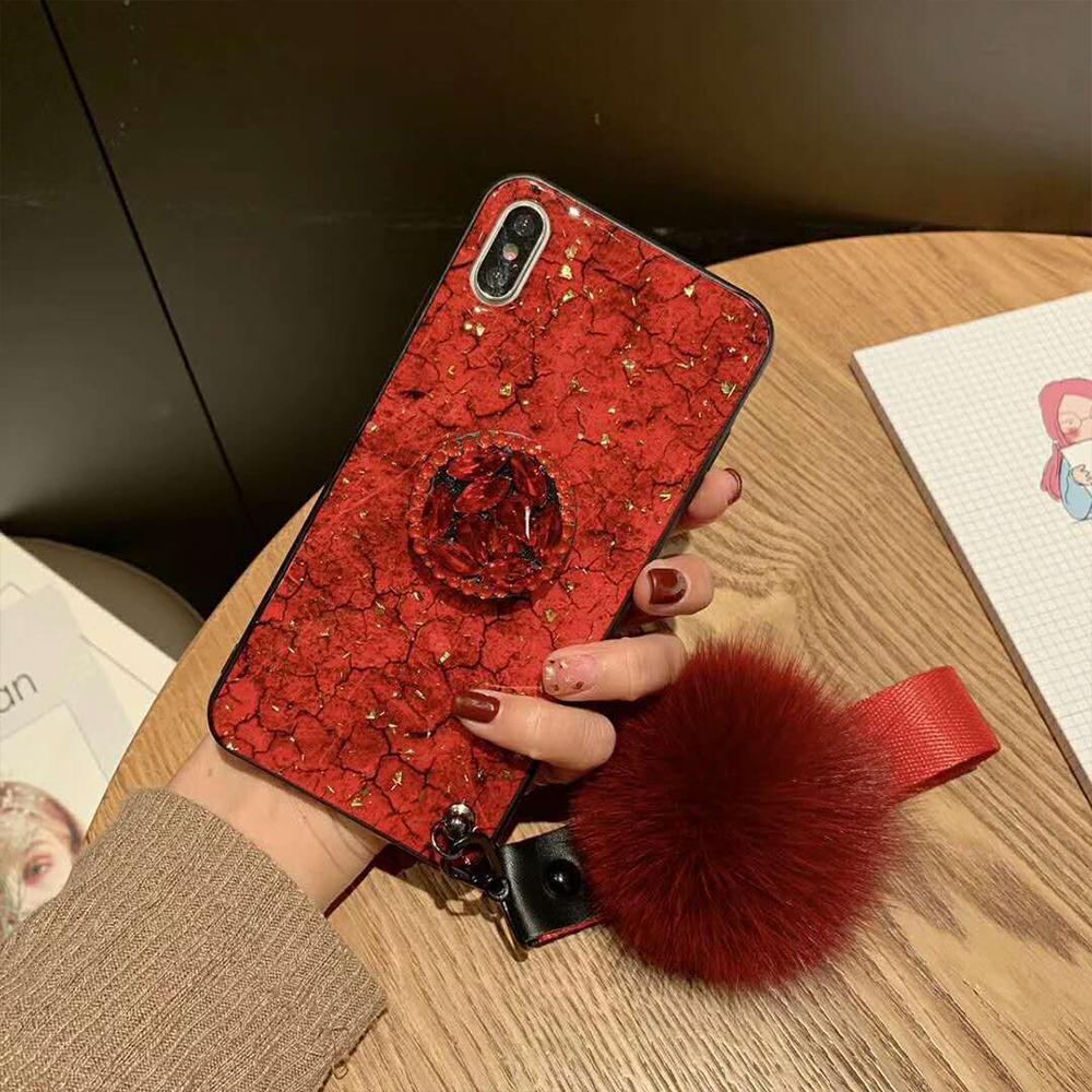 Hair Ball Airbag Bracket Holder Diamond iPhone Case - Image 4