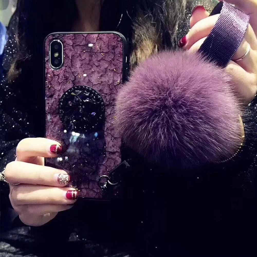 Hair Ball Airbag Bracket Holder Diamond iPhone Case - Image 5