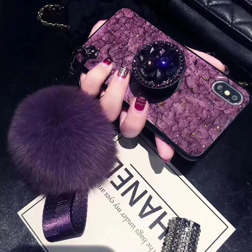 Hair Ball Airbag Bracket Holder Diamond iPhone Case - Image 6
