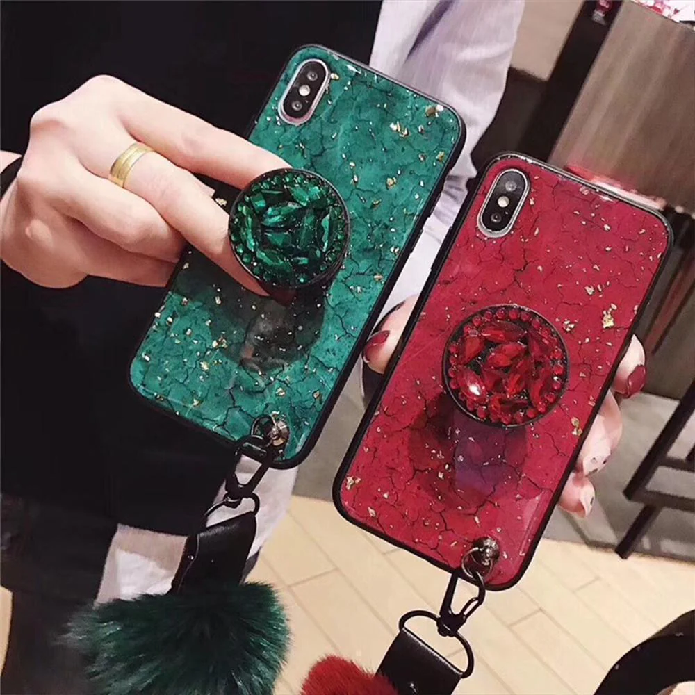 Hair Ball Airbag Bracket Holder Diamond iPhone Case - Image 8