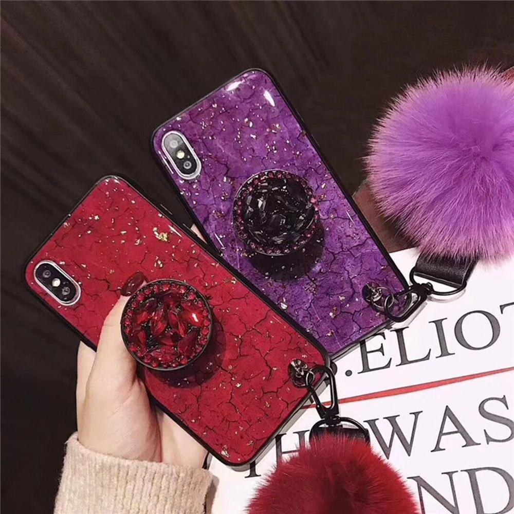 Hair Ball Airbag Bracket Holder Diamond iPhone Case - Image 9