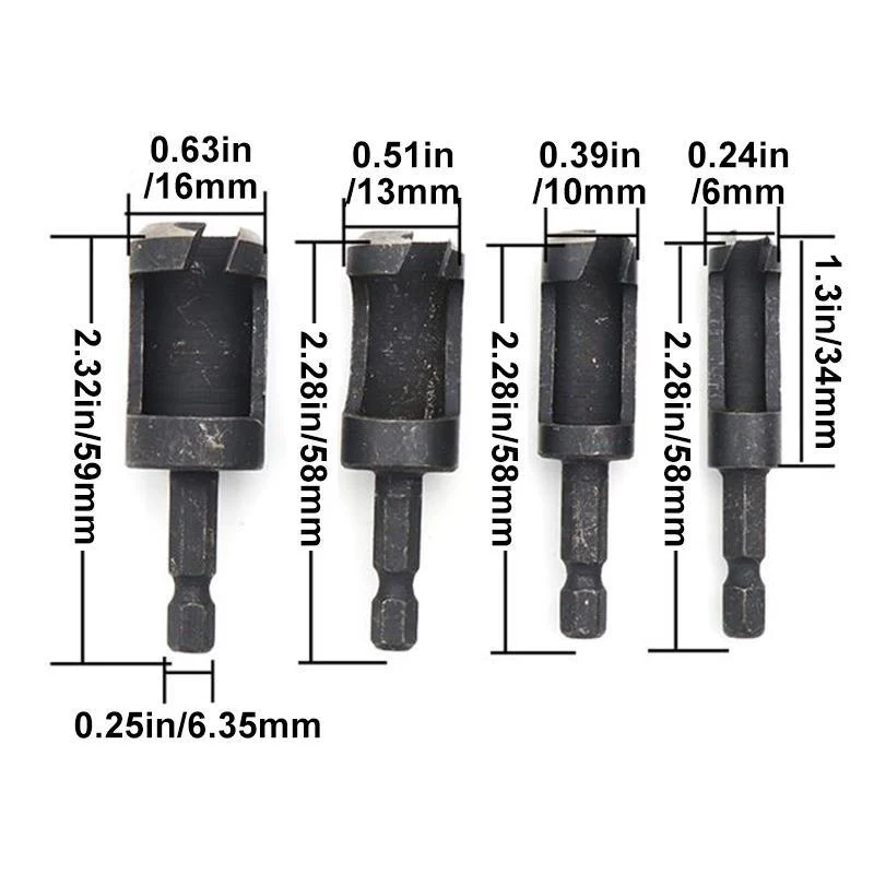 Wood Plug Drill Set(4pcs) - Image 6