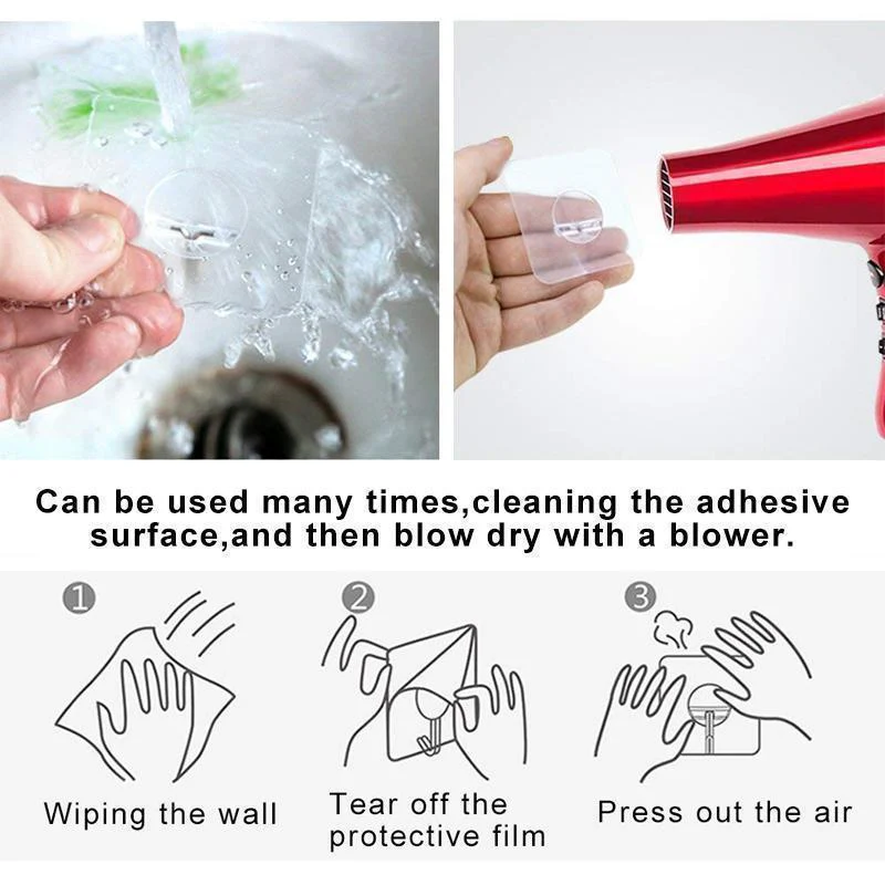 Hirundo® Waterproof Reusable Seamless Sticky Transparent Frosted Hooks - Image 5