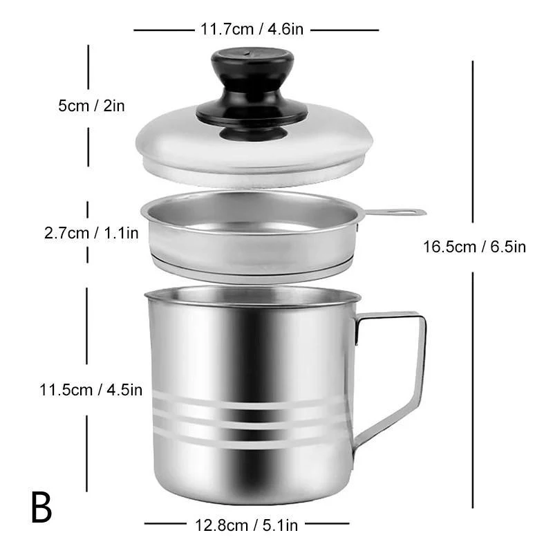 Home Grease Container With Strainer - Image 4