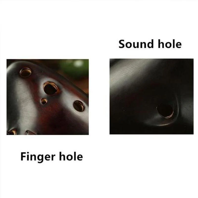 [HOT SALE]-12 Holes Ocarina Alto C Smoldering Ceramic Submarine SharpChain +Display BaseS - Image 6